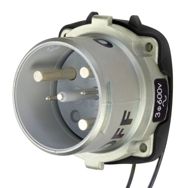 37-68183-C-K14-972 - DS100C INLET METAL SIZE 4 TYPE 3R 3P+G 100A 600 VAC 60 Hz +2 AUX